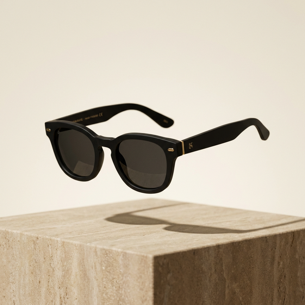 The Noir — matte black acetate sunglasses